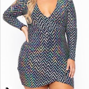 Andromeda Geometric Sequined Dress